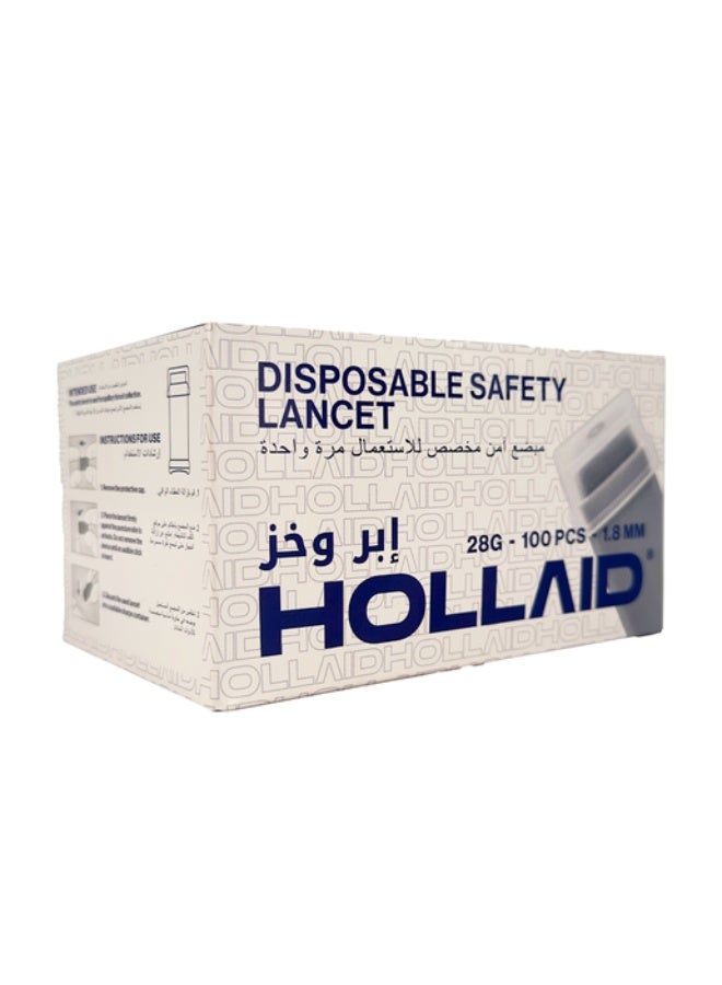 Hollaid Safe, Single-Use 1.8mm Microneedles - 100 Pieces - Image 1
